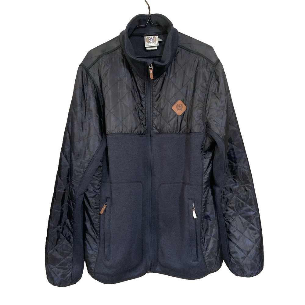 Cinch Lightweight Jacket Men's L Navy‎ Full Zip Fleece Lined Western